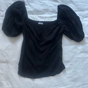 Reformation black cap sleeve top